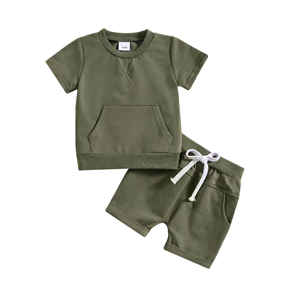 Boys And Girls Alphabet Embroidery Two-piece Suit - Cindi Book