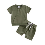 Boys And Girls Alphabet Embroidery Two-piece Suit - Cindi Book