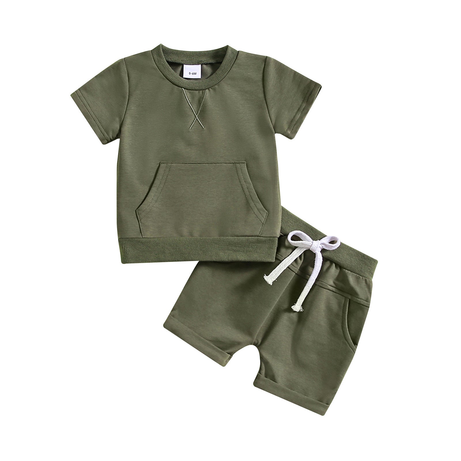 Boys And Girls Alphabet Embroidery Two-piece Suit - Cindi Book