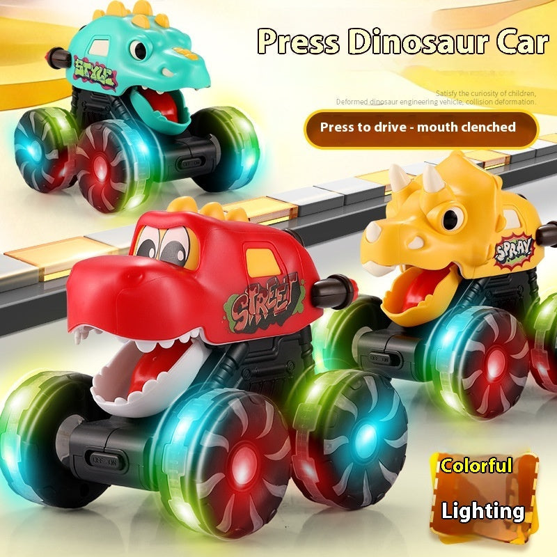 Inertial Sliding Model Light Pressing Dinosaur Toy Car - Cindi Book