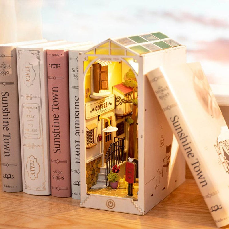 Robotime Rolife DIY Book Nook Wooden Miniature Doll House Light For Bookshelf Insert Furniture - Cindi Book
