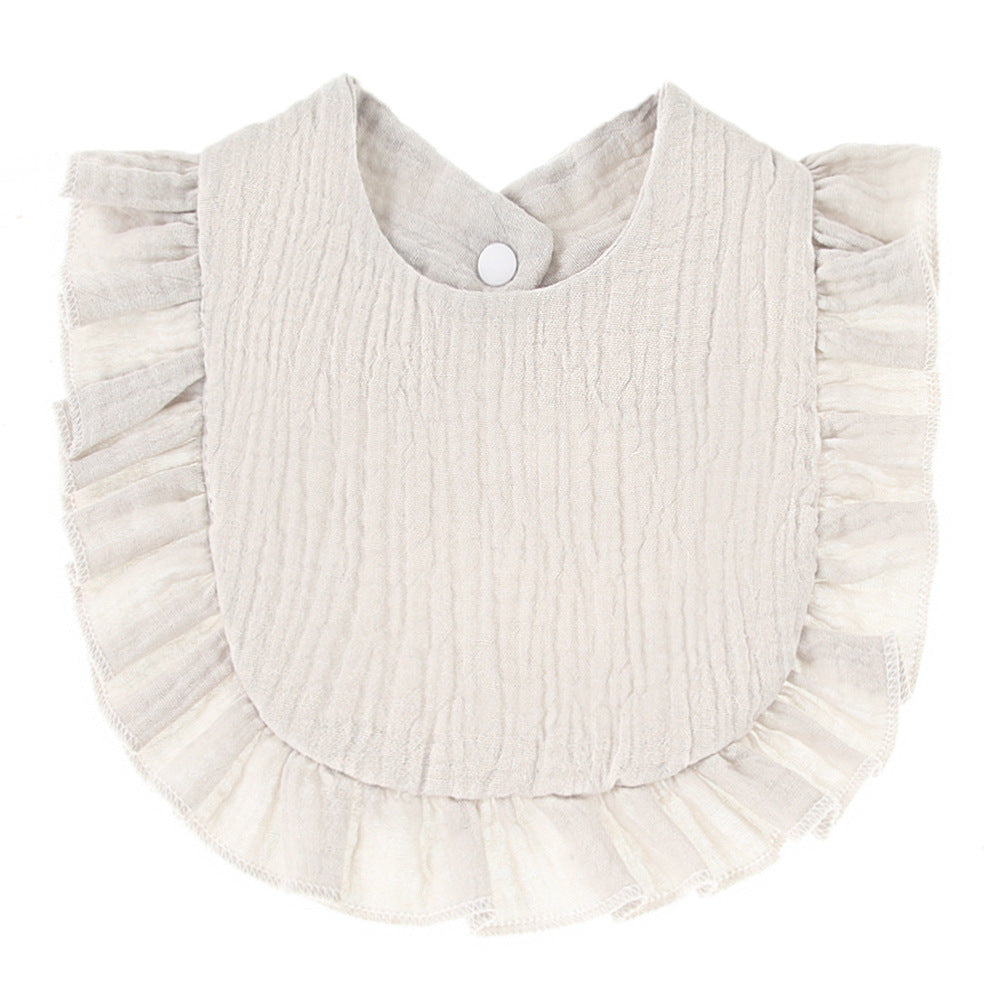 Ruffled Cotton Gauze Lace Bib Saliva Pocket - Cindi Book