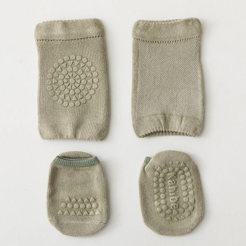 Children's Knee Pad Terry Floor Socks Set Toddler Protection - Cindi Book