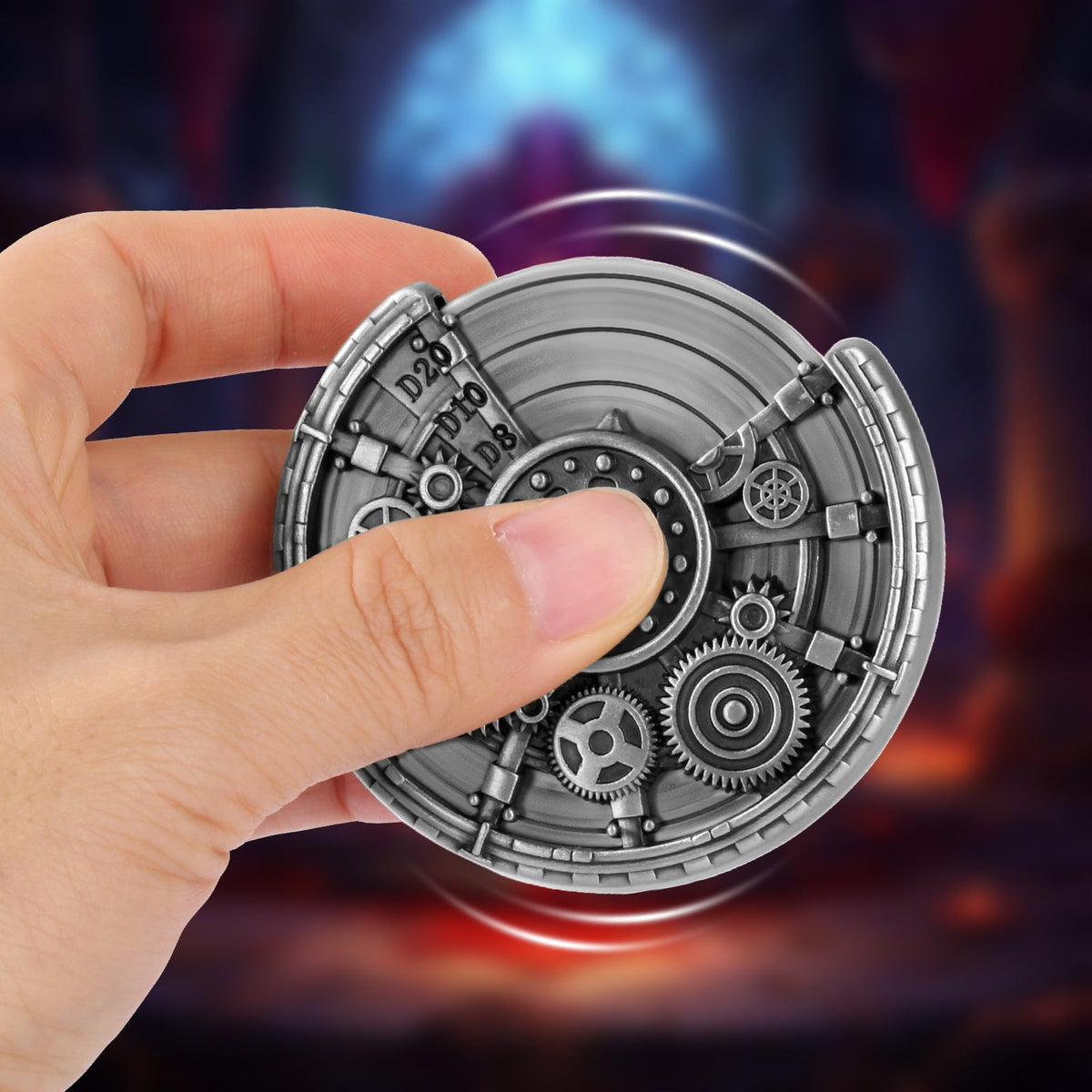 Private Model Time Gear Fingertip Gyroscope Retro Wheel DND Dice Gift Box Set, Role Playing Game Dice On The Table - Cindi Book