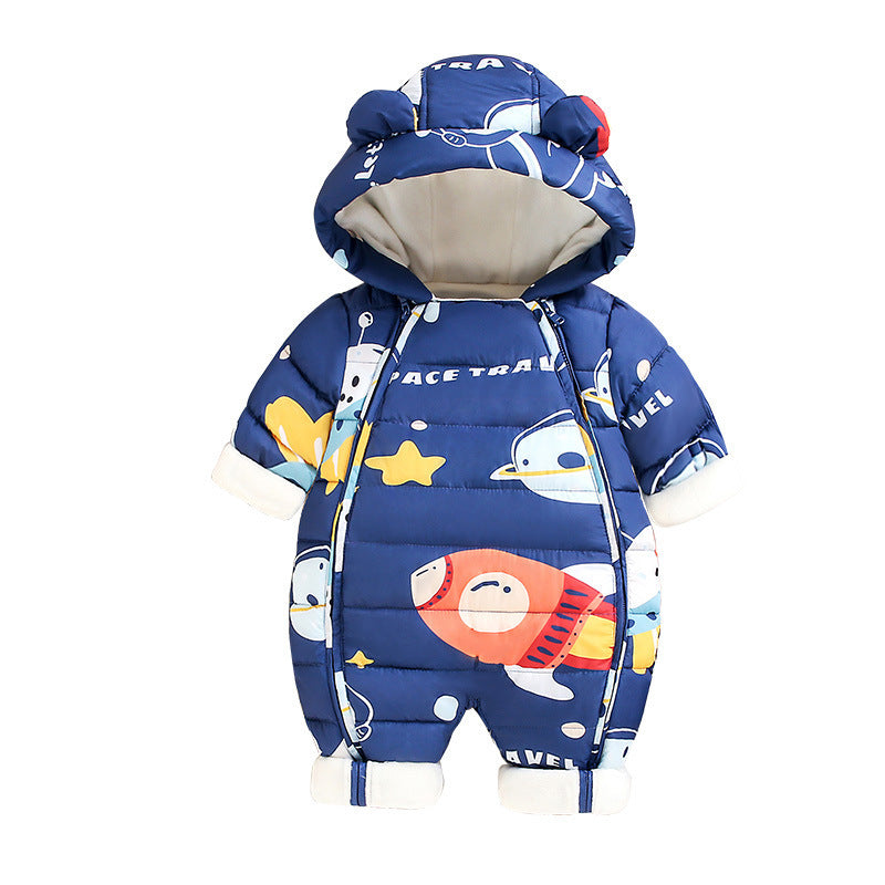 Clothes For Babies Baby Jumpsuits Winter Fleece-lined - Cindi Book