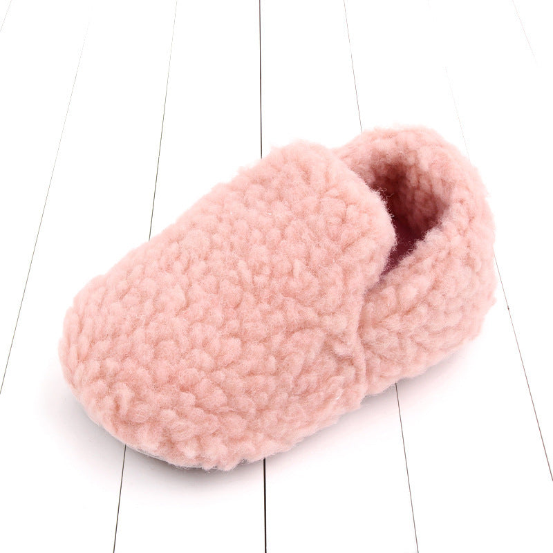 Solid Color Baby Toddler Shoes Plus Velvet Soft Rubber Sole Non-slip - Cindi Book