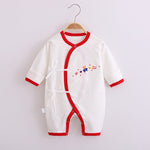 Baby's Cotton Long-sleeved Lace-up Butterfly Jumpsuit - Cindi Book