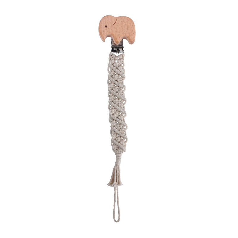 Beech Animal Anti-dropping Toy Teether Children's Hand-woven Pacifier Rope - Cindi Book