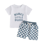 Letter Print Short-sleeve Suit - Cindi Book