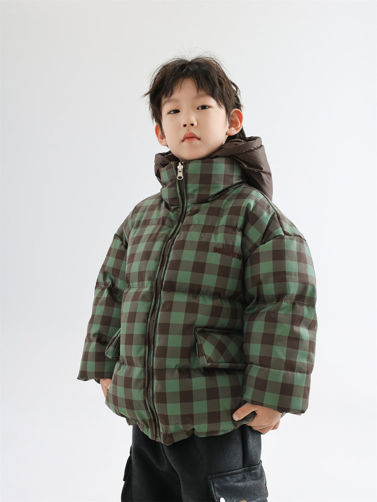 Children's Winter Warm Coat Two-sided Wear Thick Checks Tide - Cindi Book