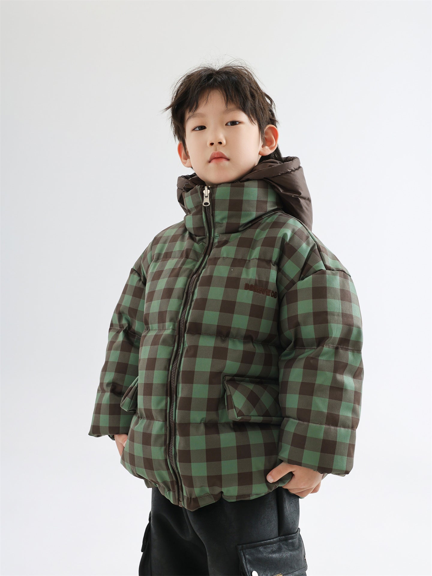 Children's Winter Warm Coat Two-sided Wear Thick Checks Tide - Cindi Book