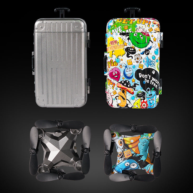 New Luggage Box Storage Box Folding Mini UAV Aerial Photography Remote Control Four Axis Children's Toys Drone - Cindi Book