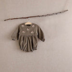 Kids Corduroy Embroidered Long Sleeve Romper Bodysuit - Cindi Book