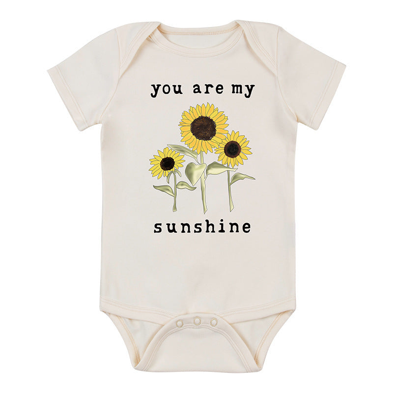Cute Printed Short Sleeved Romper For Babies - Cindi Book