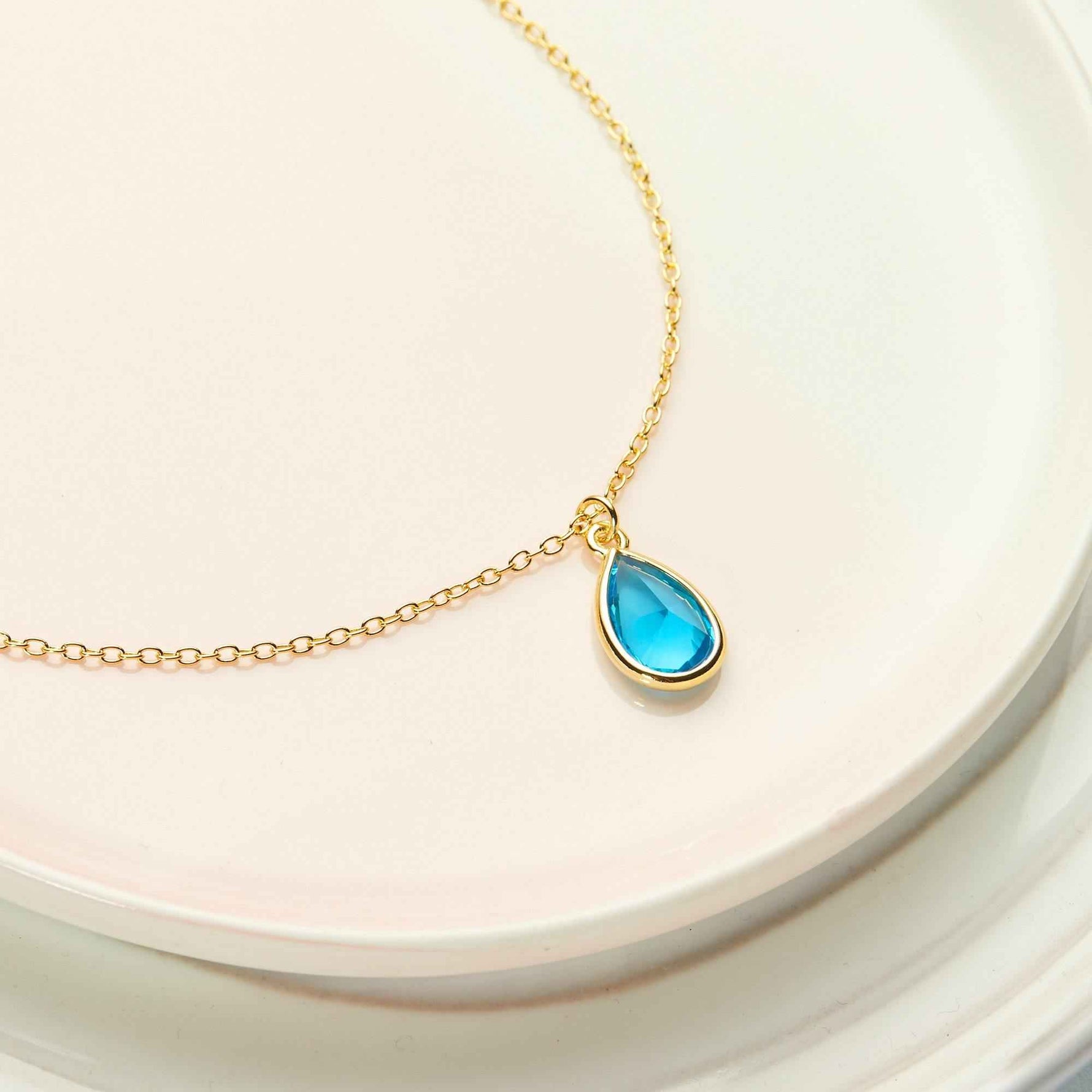 December Birthstone / Tanzanite Crystal Charm Necklace