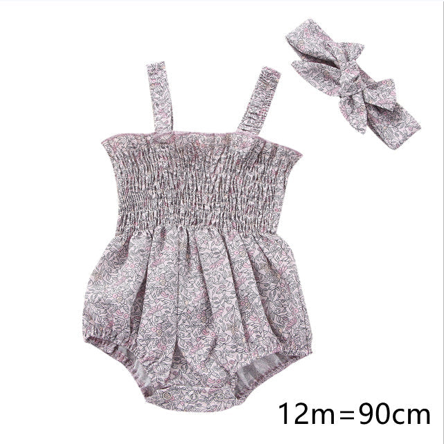 Infant Baby Girls 2Pcs Summer Outfits, Sleeveless Frill Smoc - Cindi Book