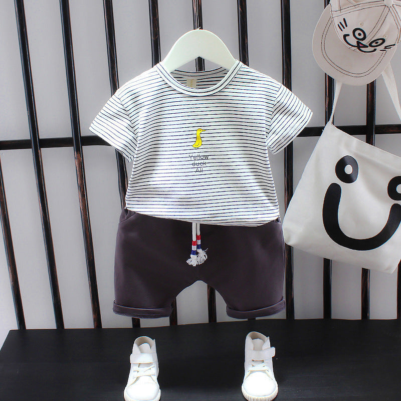 Summer Letter Lapel Short Sleeve Two-piece Suit - Cindi Book