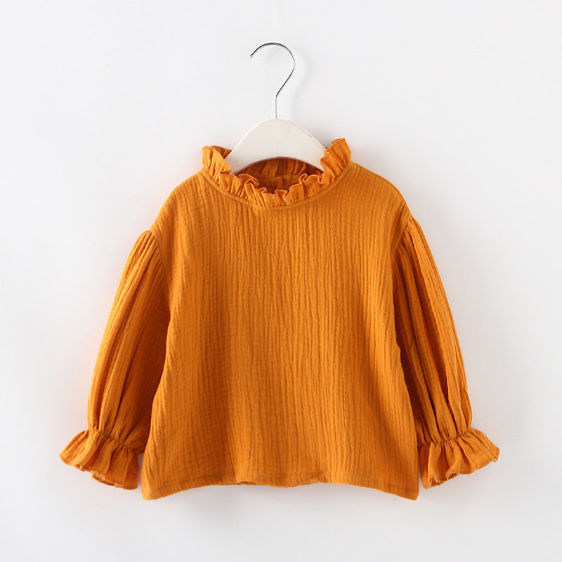 Spring New Children's Japan And South Korea Magnanimous Cotton Crinkle Tops - Cindi Book