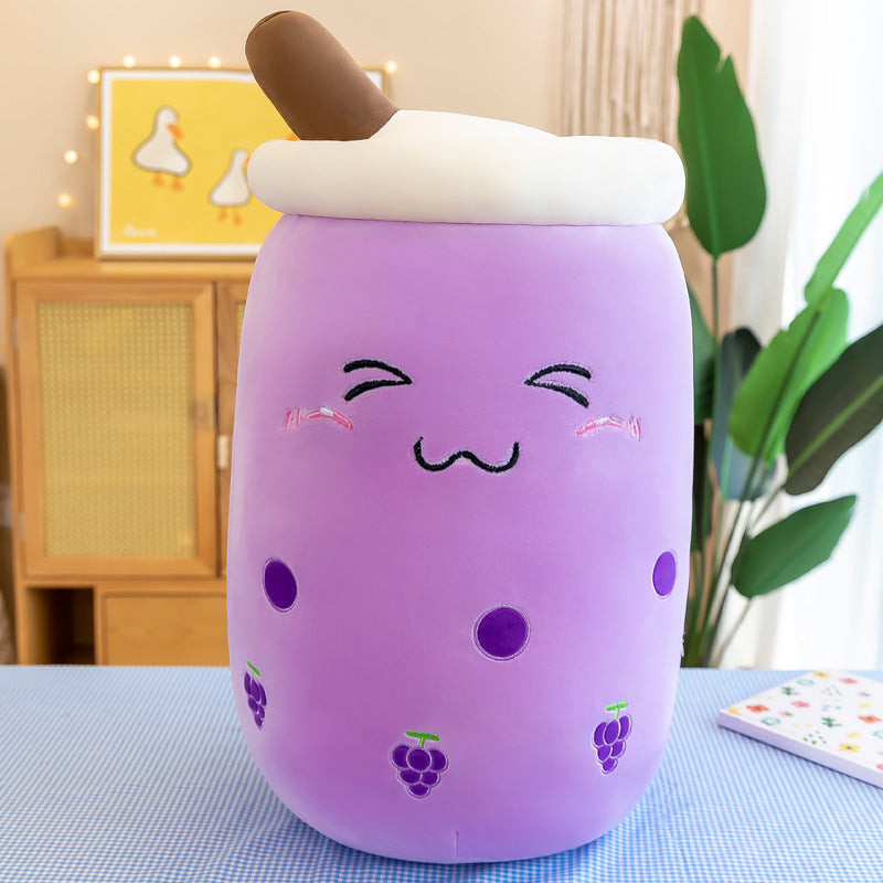 Fruit Milky Tea Cup Pillow Plush Toy Leather Phone Case - Cindi Book