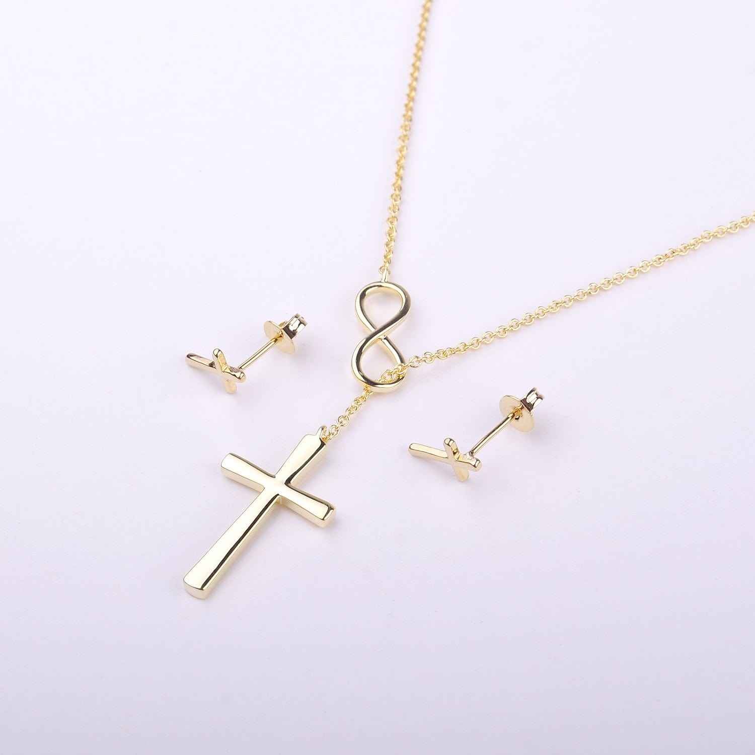 Doctor Cross Earring and Necklace  Jewelry Set