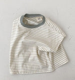 Korean Style Baby Casual Striped Short-sleeved T-shirt - Cindi Book