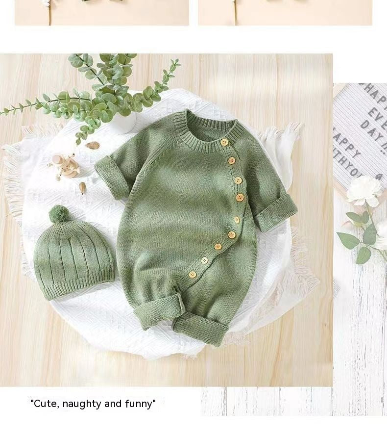 Babies' Knit Jumpsuit Male And Female Baby Sweater - Cindi Book