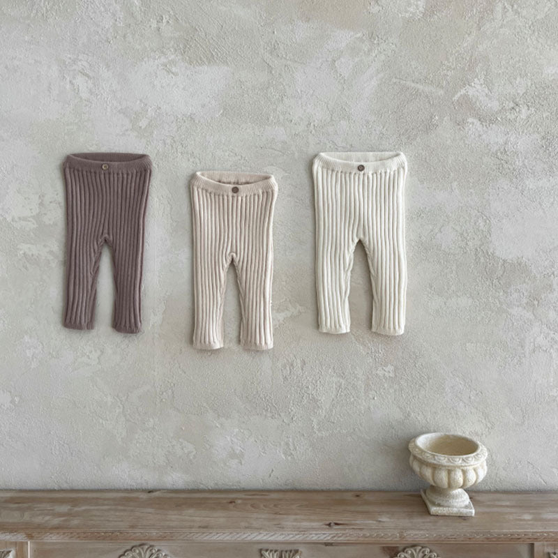 Infant Toddler Home Wearable Sunken Stripe Knitted Leggings - Cindi Book