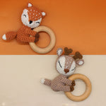 Handmade Crochet Fox Elk Rattle Toy Baby Molar Teether - Cindi Book