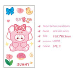 Cute Bear Clear Water Cup Stickers Children's Cartoon Korean Journal Material Mobile Phone Cup Decoration - Cindi Book