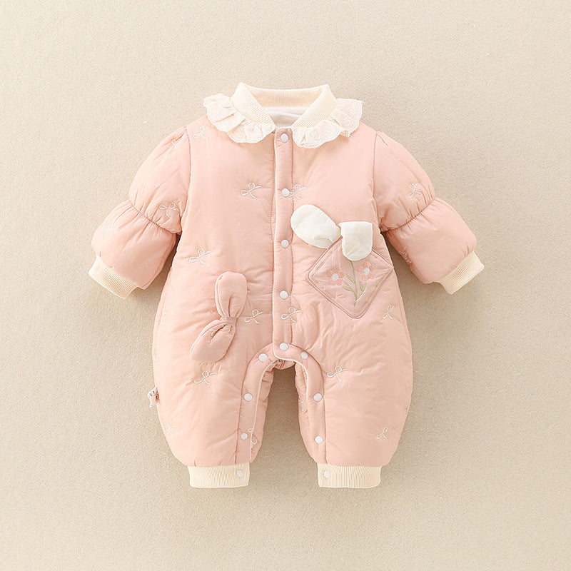 Girls' Baby Cute Jumpsuit Thickened Outer Wear Days Warm In Late Autumn - Cindi Book