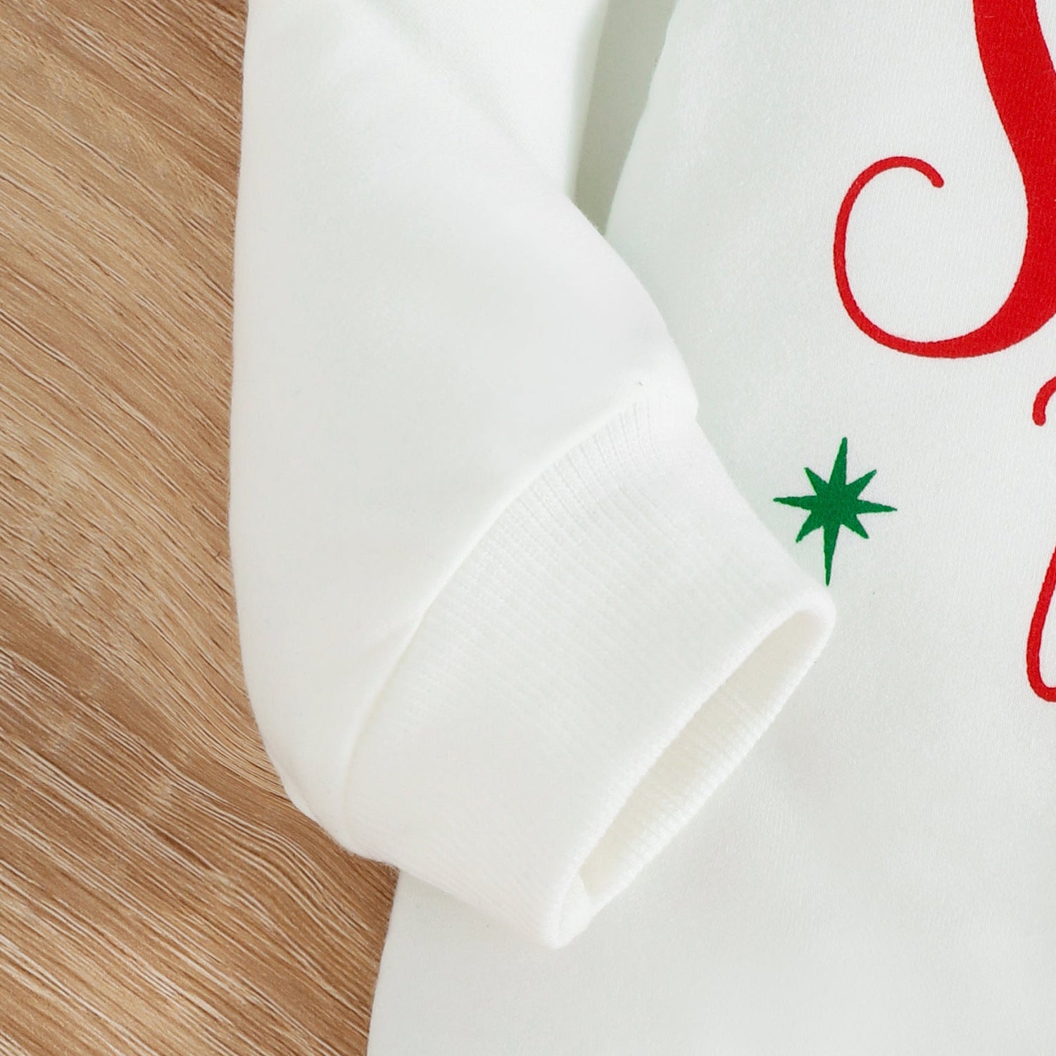 Christmas Autumn and Winter Girl Letter Jumpsuit Velvet Stitching Plush Bell-Bottom Pants Children Set