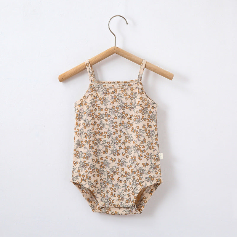 Summer Ins Style Baby Sling Cotton Printed Romper - Cindi Book