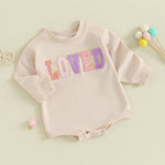 Infant Toddler Long Sleeve Alphabet Embroidery Romper - Cindi Book