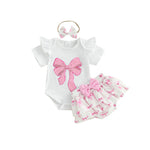 Cute Bow-Knot Romper Set For Baby Girls - Cindi Book