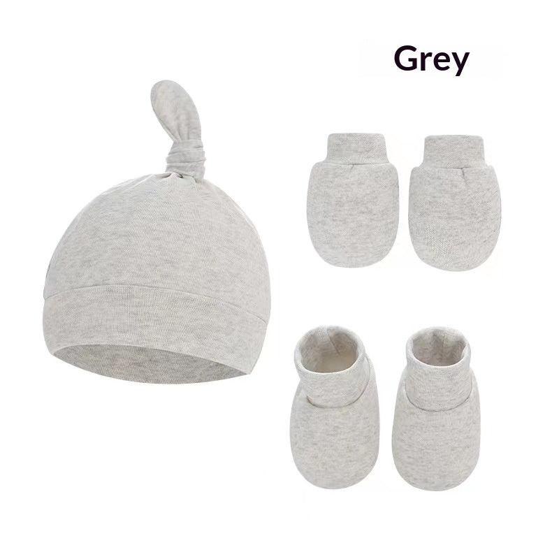 Newborn Hat Mittens And Socks Set With Rubber-soled Shoes - Cindi Book