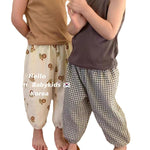 Korean-style Double-layer Ankle-tied Ultra-thin Cropped Pants - Cindi Book