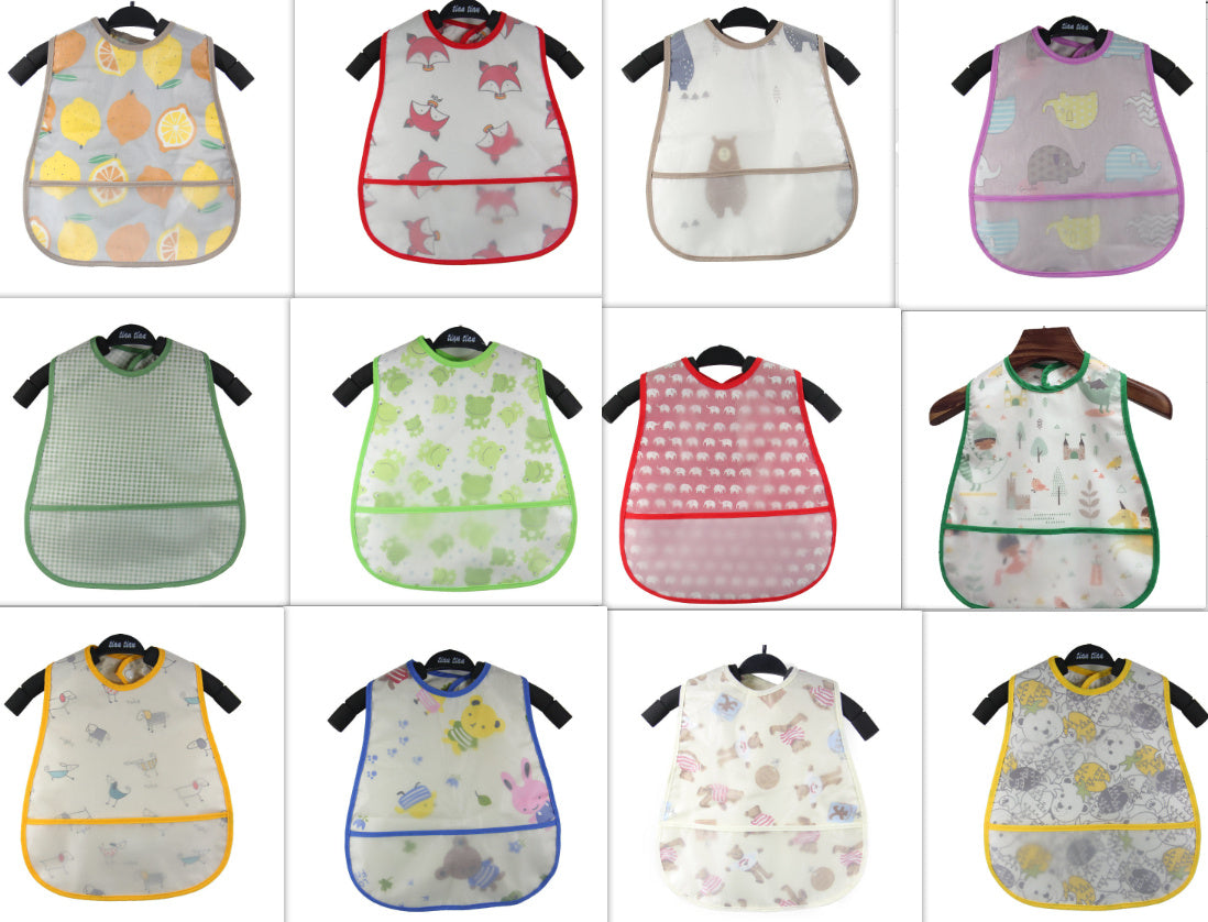 Baby eating bib girl baby waterproof children male painting apron - Cindi Book