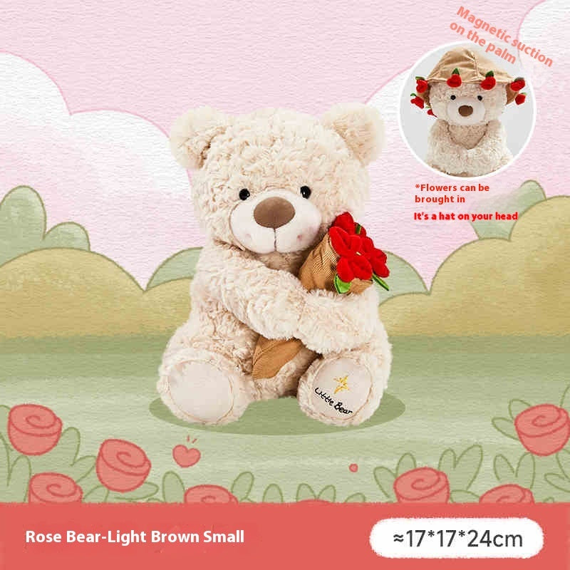 Rose Bouquet Bear Doll Plush Toy - Cindi Book
