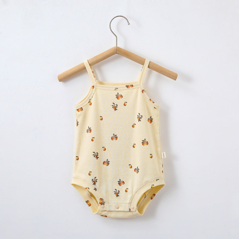 Summer Ins Style Baby Sling Cotton Printed Romper - Cindi Book
