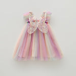 Rainbow Wings Mesh Girl Dress - Cindi Book