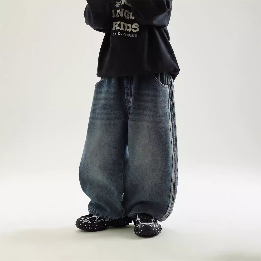 Winter Boys' New Fleece-lined Warm And Loose Jeans - Cindi Book