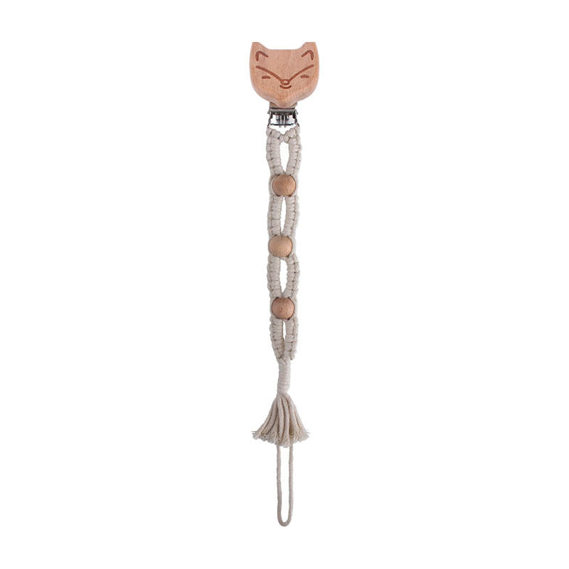 Beech Animal Anti-dropping Toy Teether Children's Hand-woven Pacifier Rope - Cindi Book