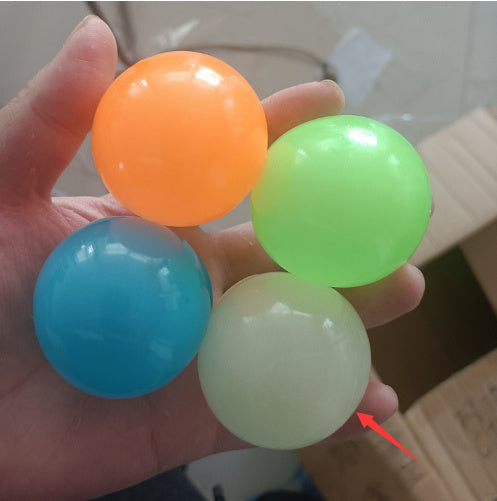Luminous Sticky Ball Toys Sticky Wall Home Party Games Glow In The Dark Novelty Toys Decompression Squeeze Toy - Cindi Book