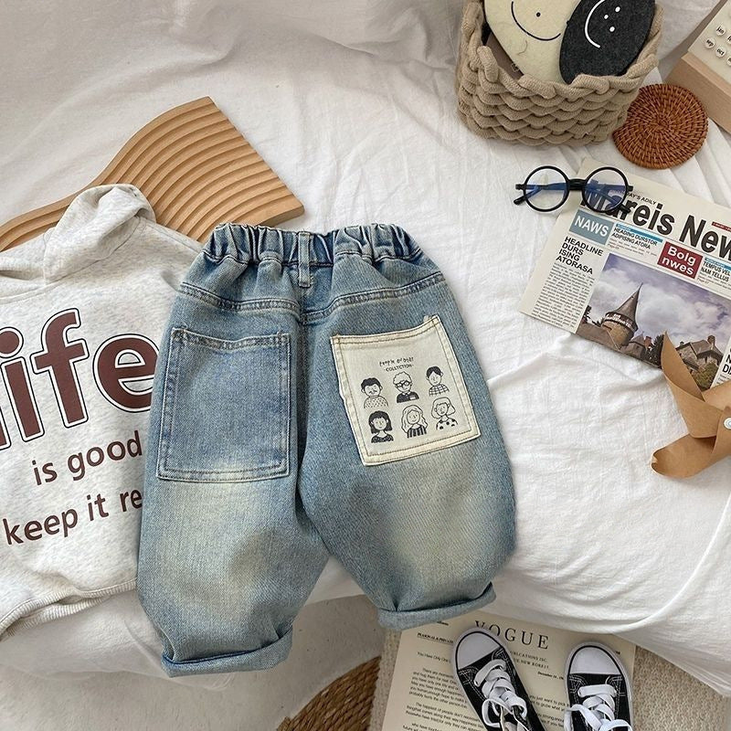 Fashion Personalized Children's Casual Jeans Printing - Cindi Book