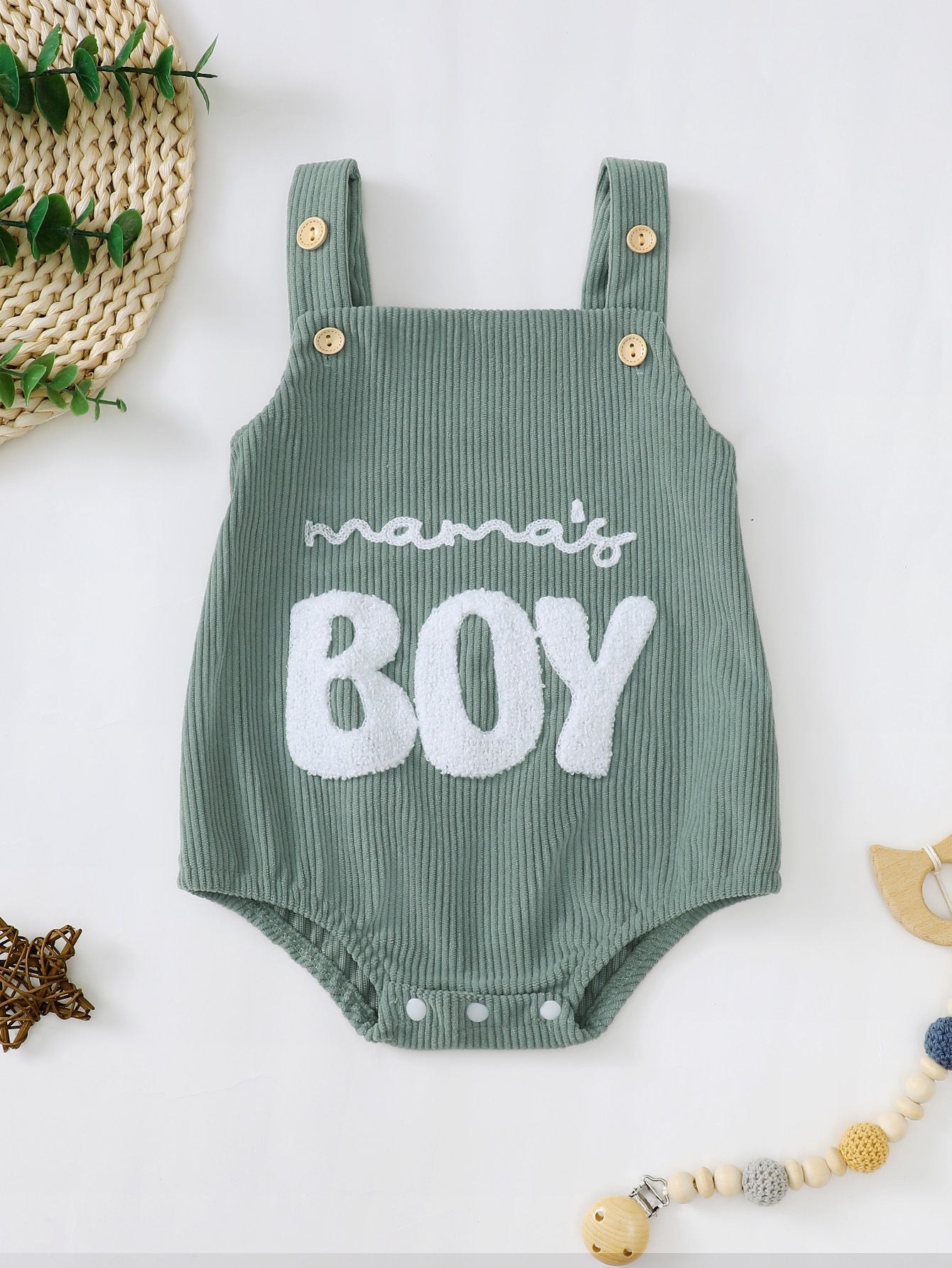 Male And Female Baby Corduroy Suspender Towel Embroidery - Cindi Book