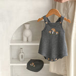 Baby Boys And Girls Mushroom Embroidered Romper Embroidered Hat - Cindi Book