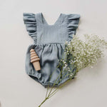 Baby Cotton And Linen Summer Strap One Piece Suit - Cindi Book
