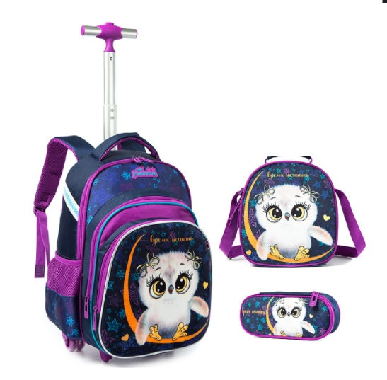 Three-piece Trolley Bag For Primary School Students - Cindi Book
