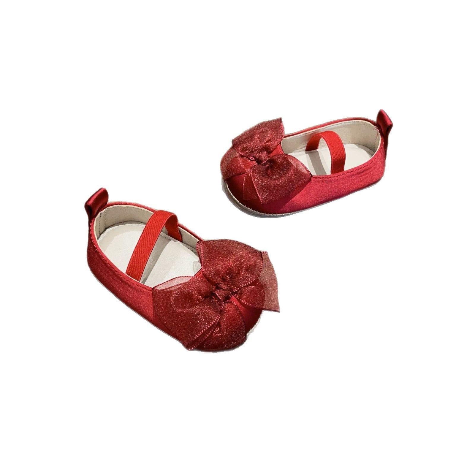 Princess Toddler Soft Bottom Pumps Bow Velcro Small Fabric Shoes - Cindi Book