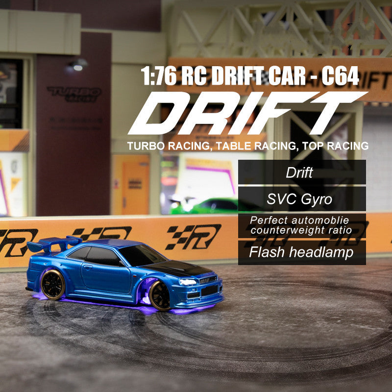 Turbo Racing 1vs76 C64 Drift RC Car With Gyro Radio Full Proportional Remote Control Toys RTR Kit For Kids And Adults - Cindi Book